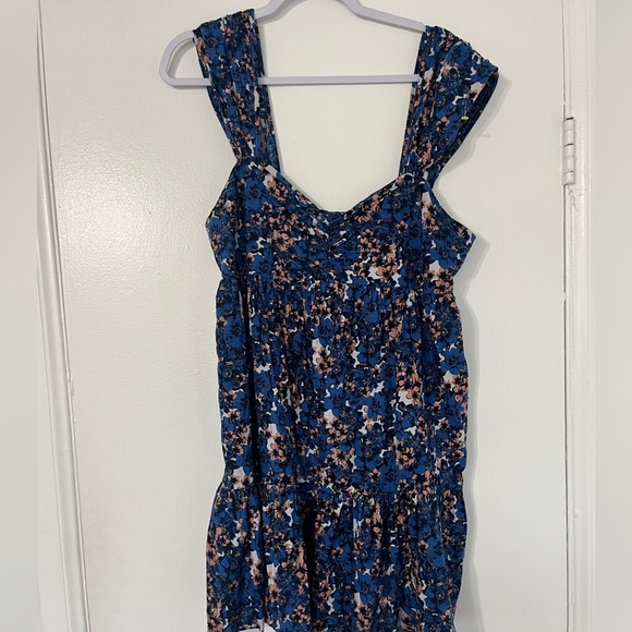 Free People Pattern Play Mini Blue Floral Dress - Picture 6 of 8